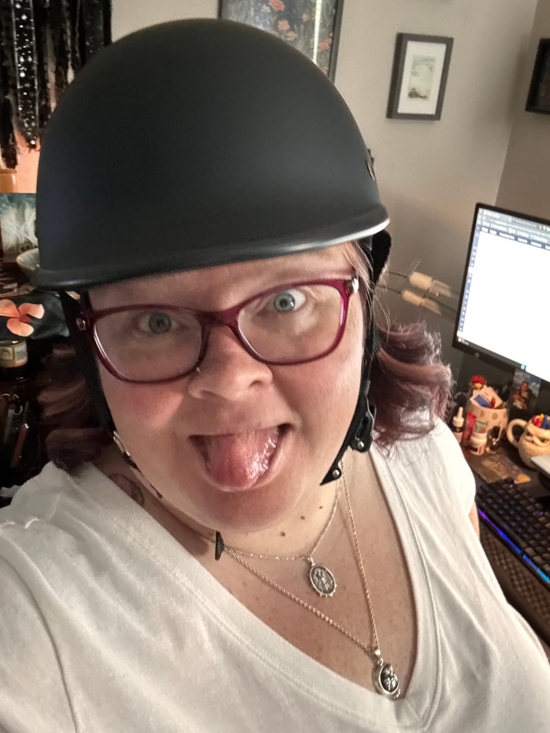 Customer photo review of Smallest & Lightest DOT Polo Helmet- Matte Black