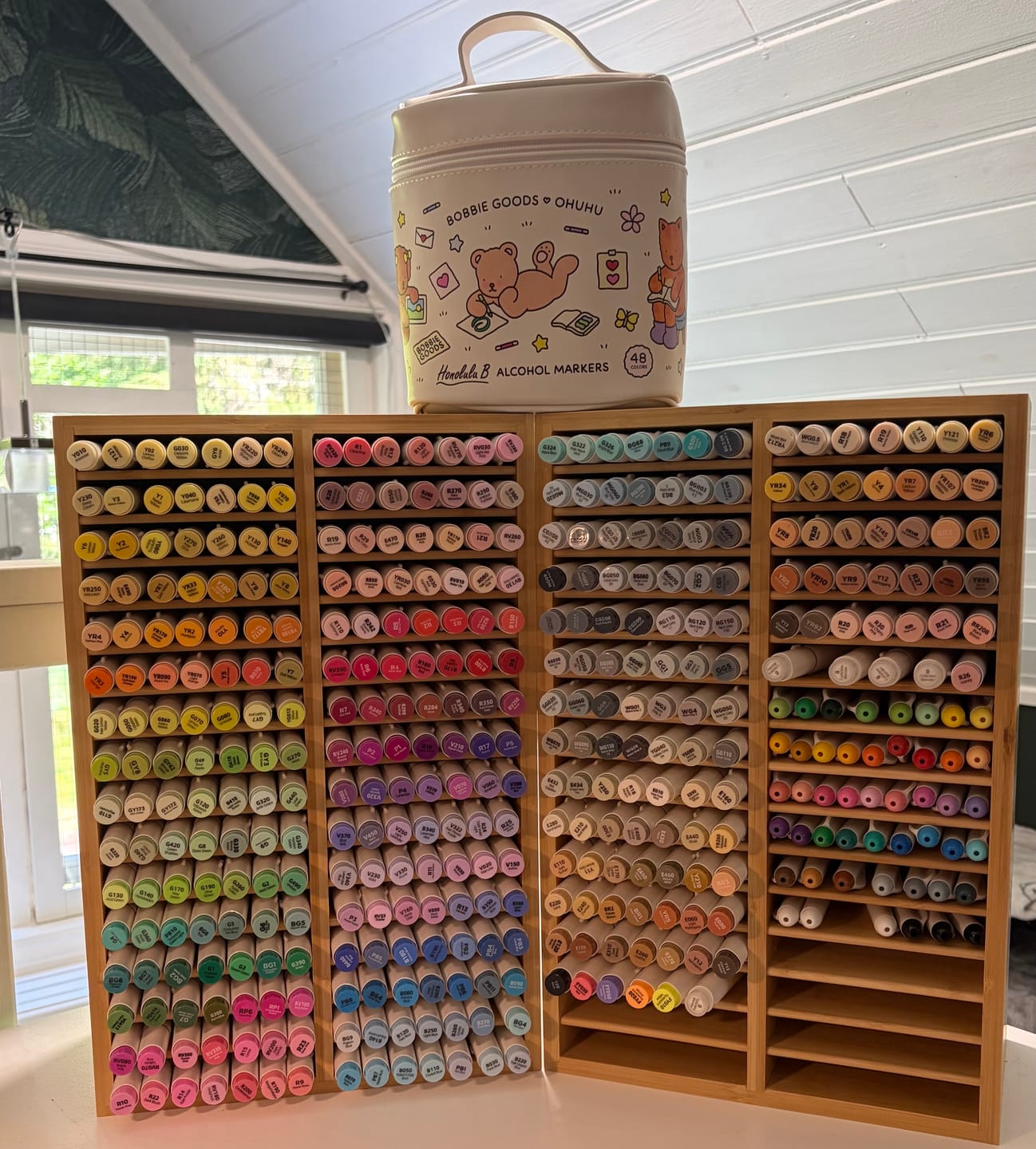 Customer photo review of Ohuhu Bamboo Marker Organizer