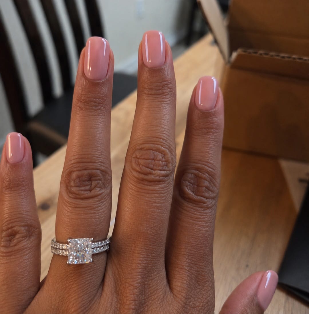 Customer photo review of S925 3PC 2.0Ct Princess Cut Wedding Ring For Her With Two Classic Wedding Bands