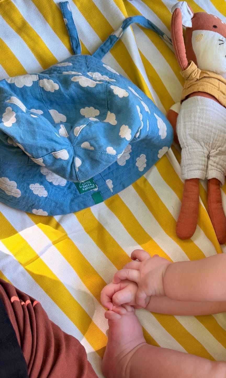 Customer photo review of Blue Clouds Reversible Sunhat