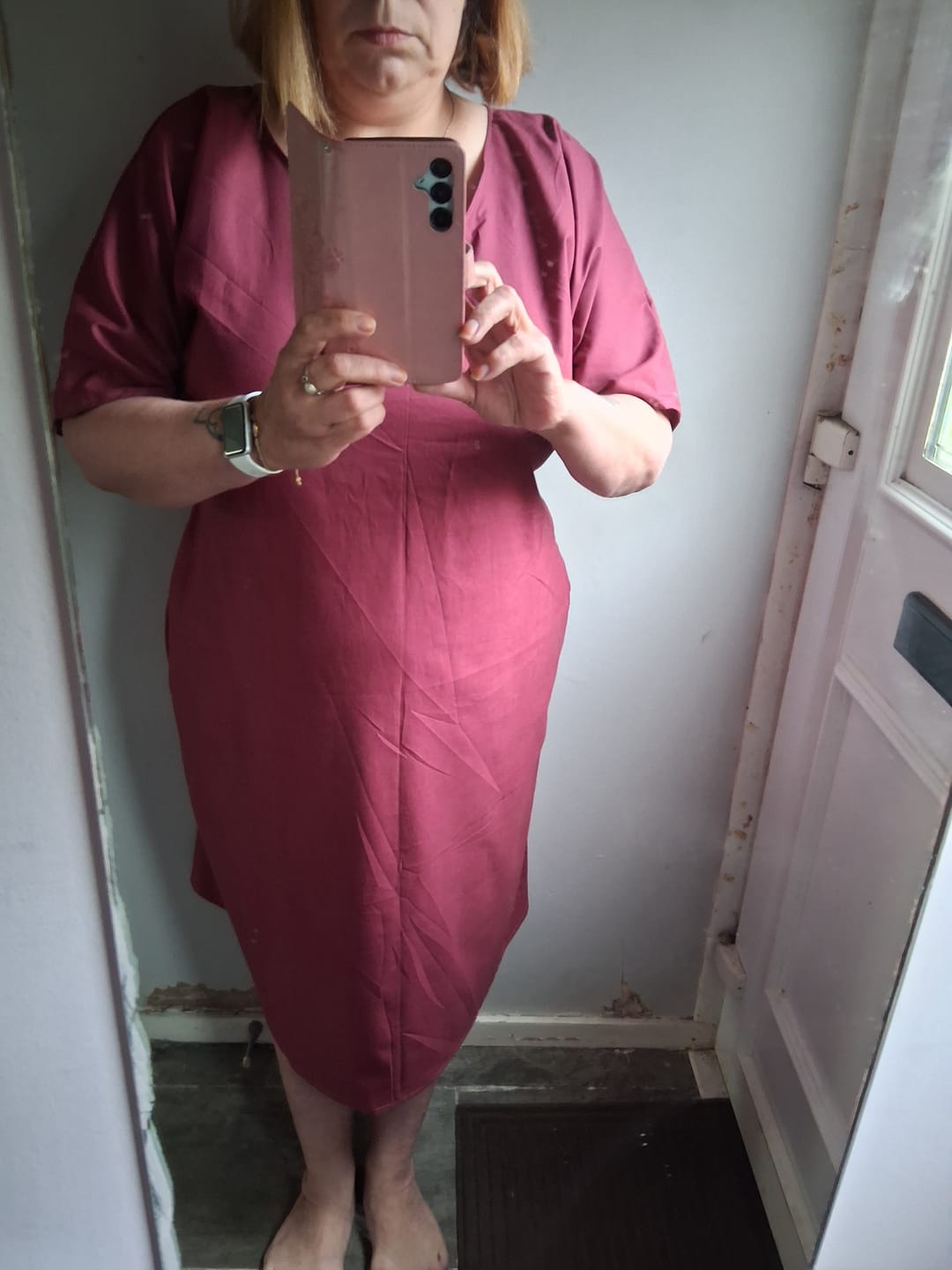 Customer photo review of Per Metre Linen Look 100% Cotton - 59'' Wide (Wine)