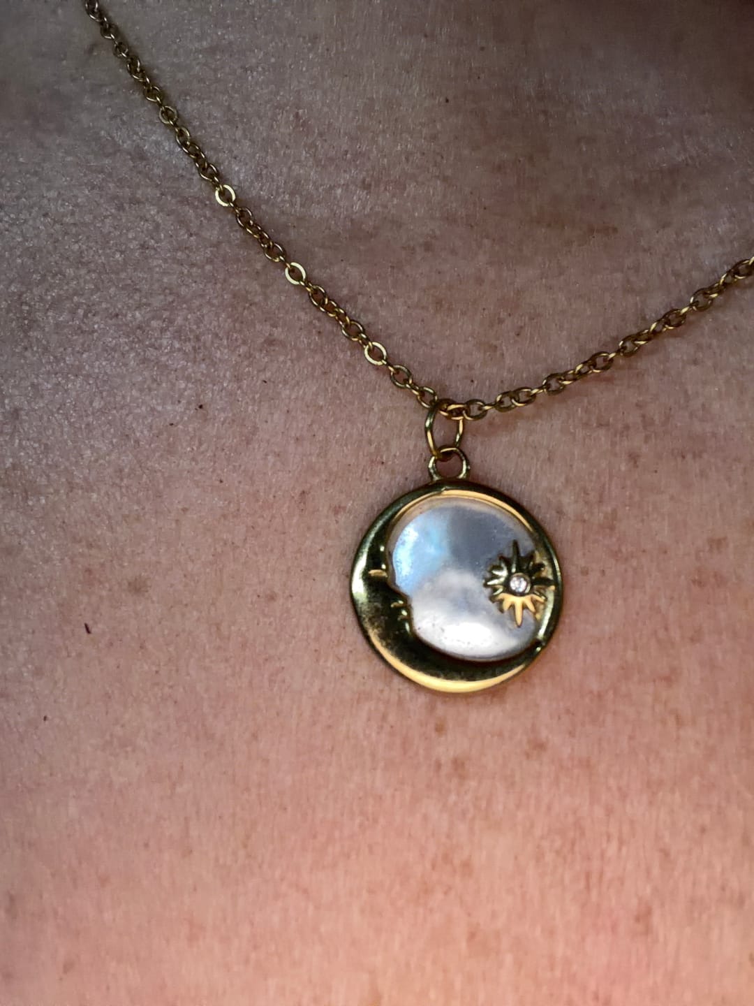 Customer photo review of 'Dreaming in the Clouds' Moon & Star Necklace