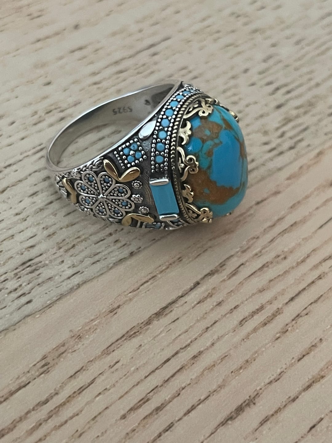 Customer photo review of The Queen's Sterling Silver Turquoise Ring for Women