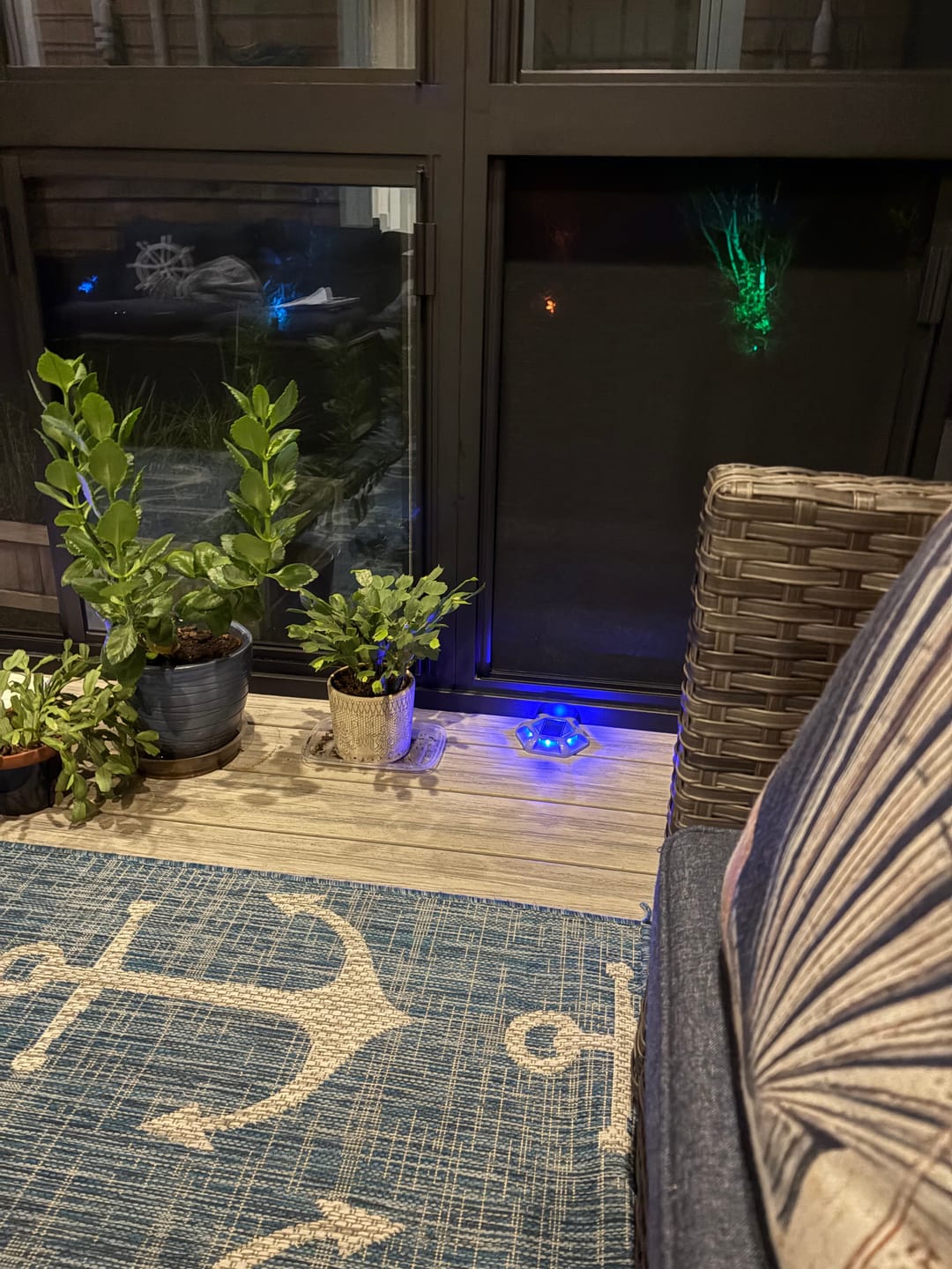 Customer photo review of TSUN Grey Shell Blue Solar Deck Lights