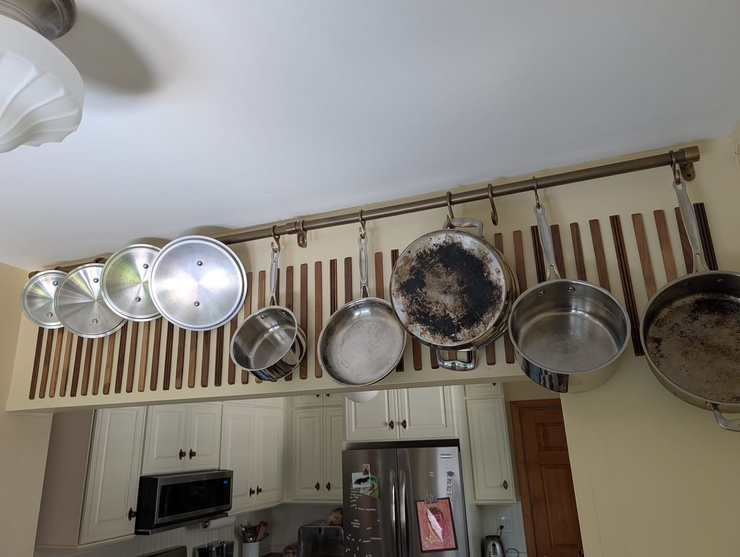 Customer photo review of Pot Rail – Antique Brass