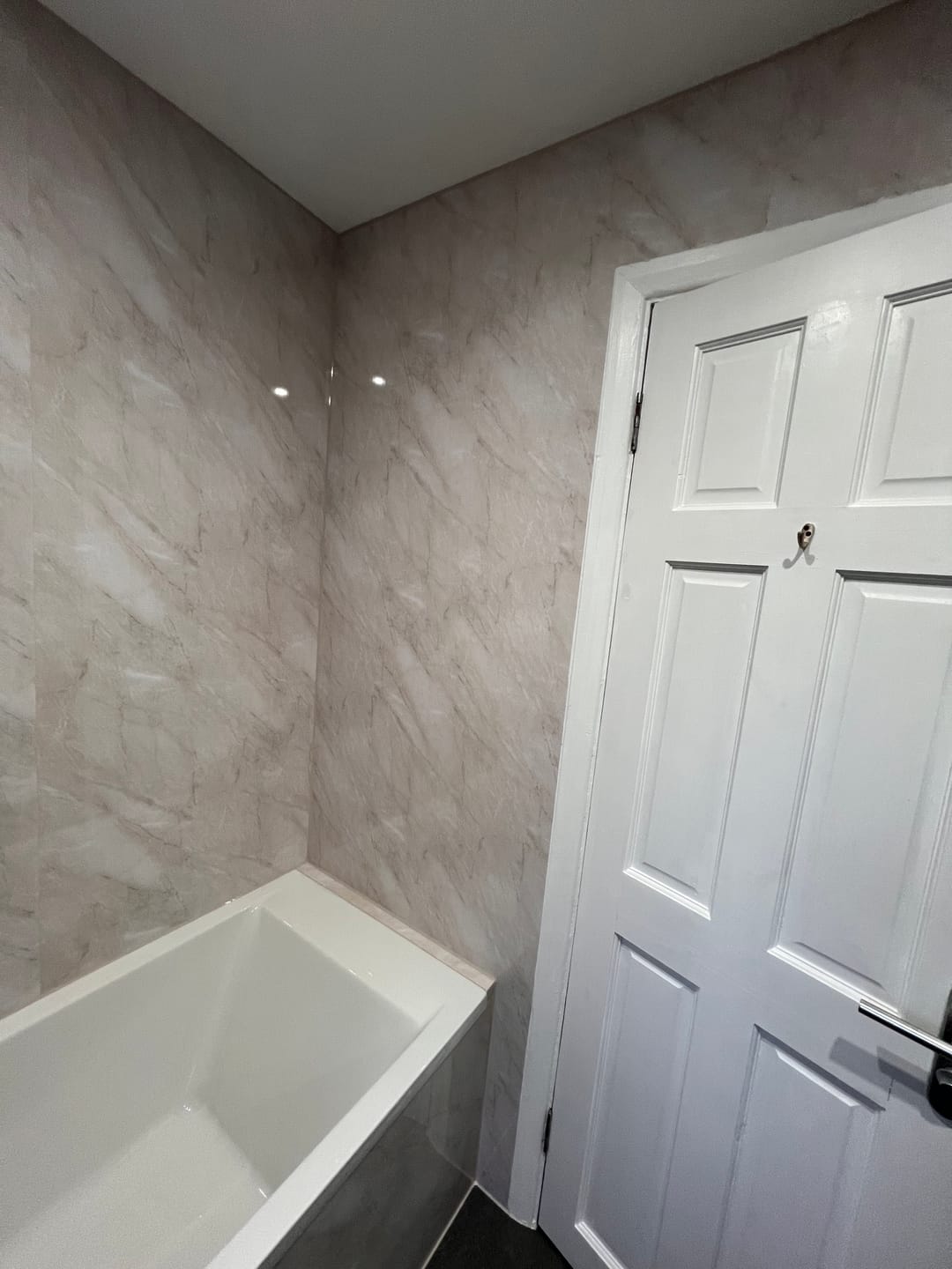 Customer photo review of Premium Pergamon Marble Gloss Shower Wall Panel - 1M x 2.4M