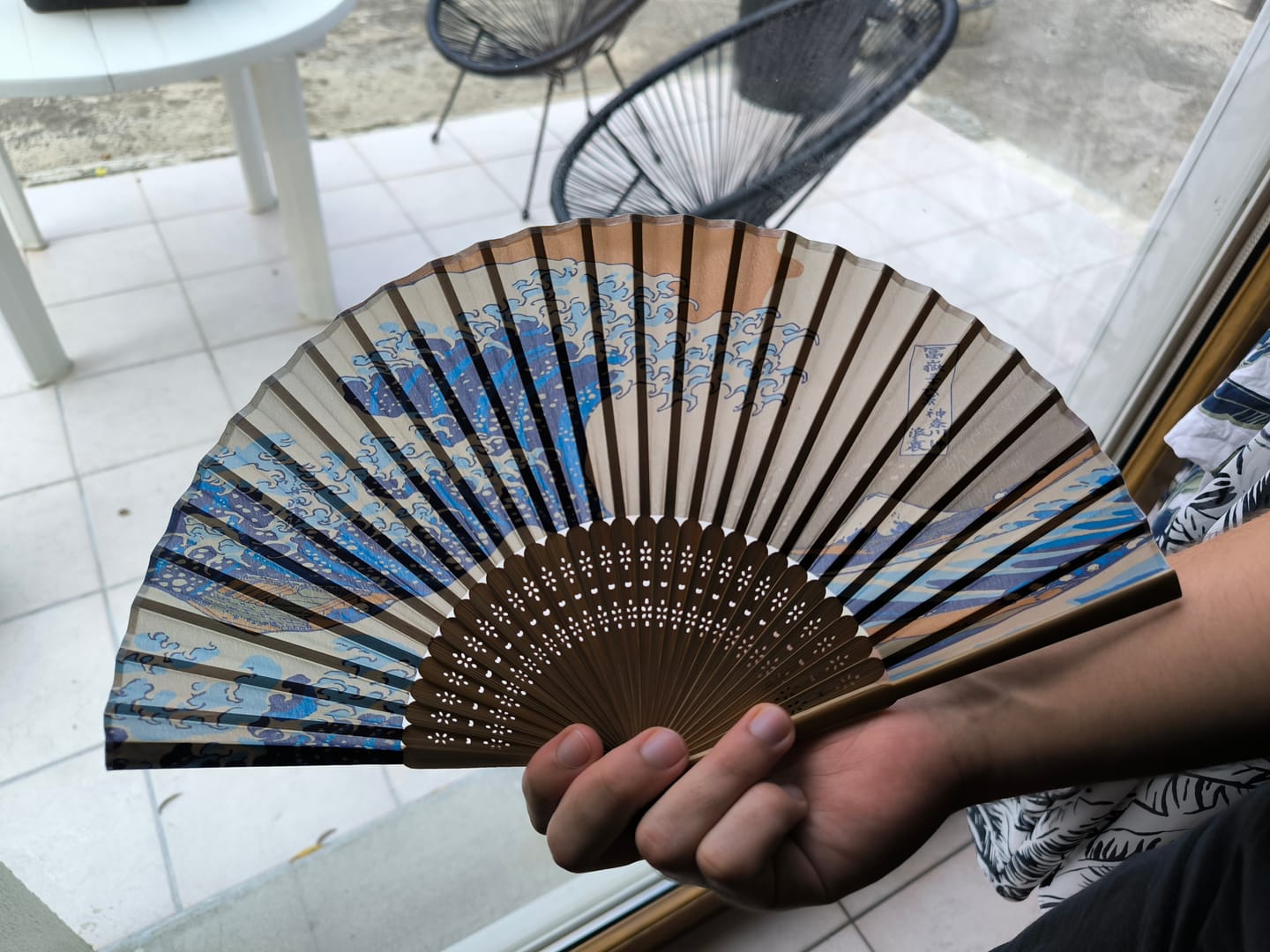 Customer photo review of Éventail Japonais La Grande Vague de Kanagawa