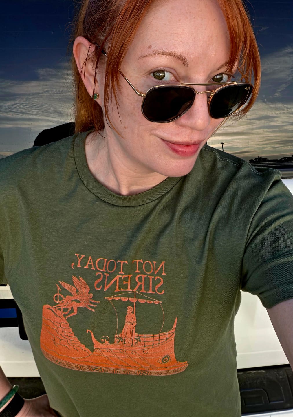 Customer photo review of Not Today Sirens T-Shirt
