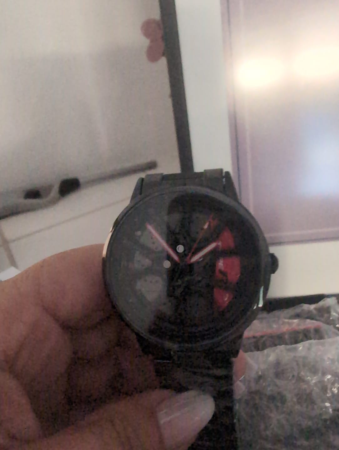 Customer photo review of Premium Red Rubber Strap