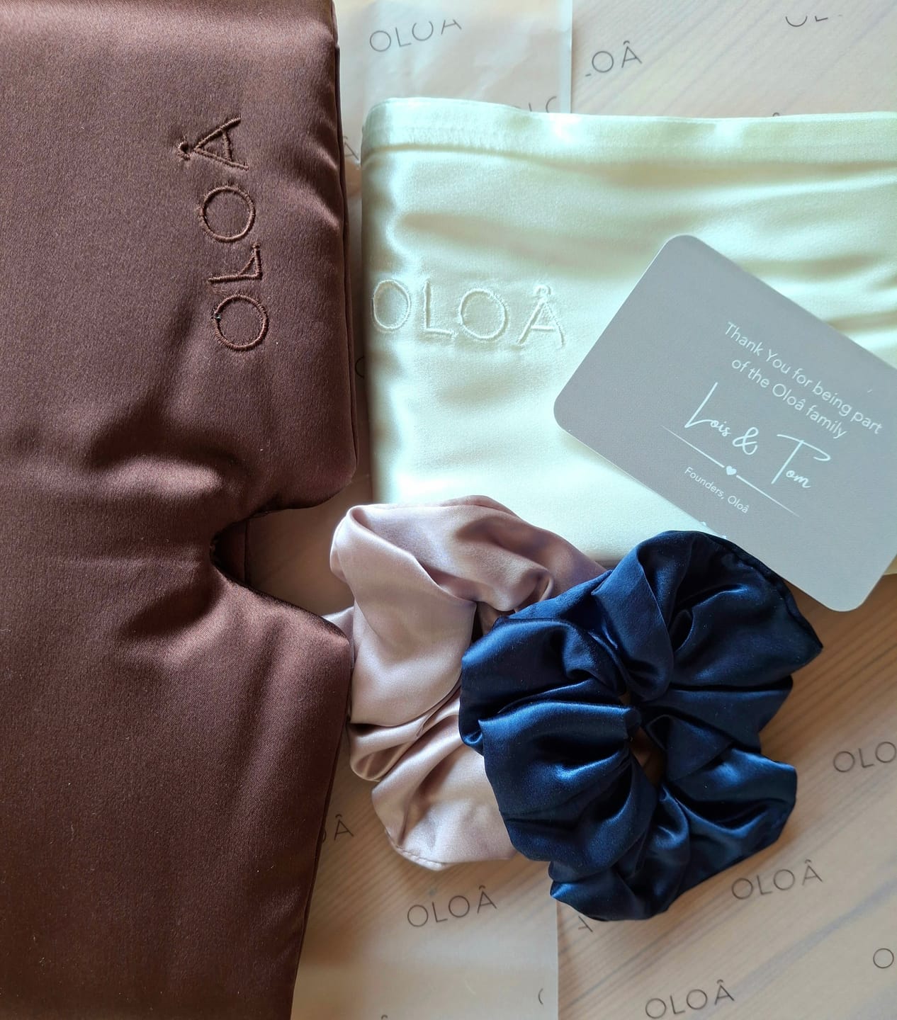 Customer photo review of Mulberry Silk Scrunchies - Blush Pink