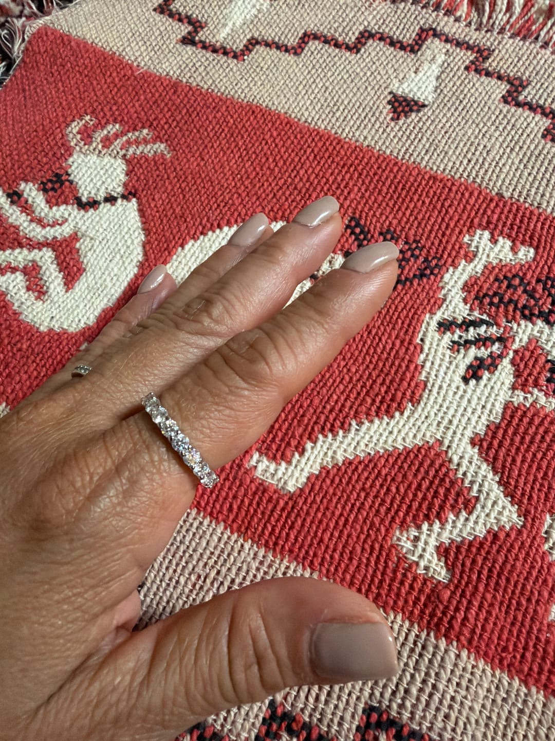 Customer photo review of 3mm Moissanite Eternity Ring