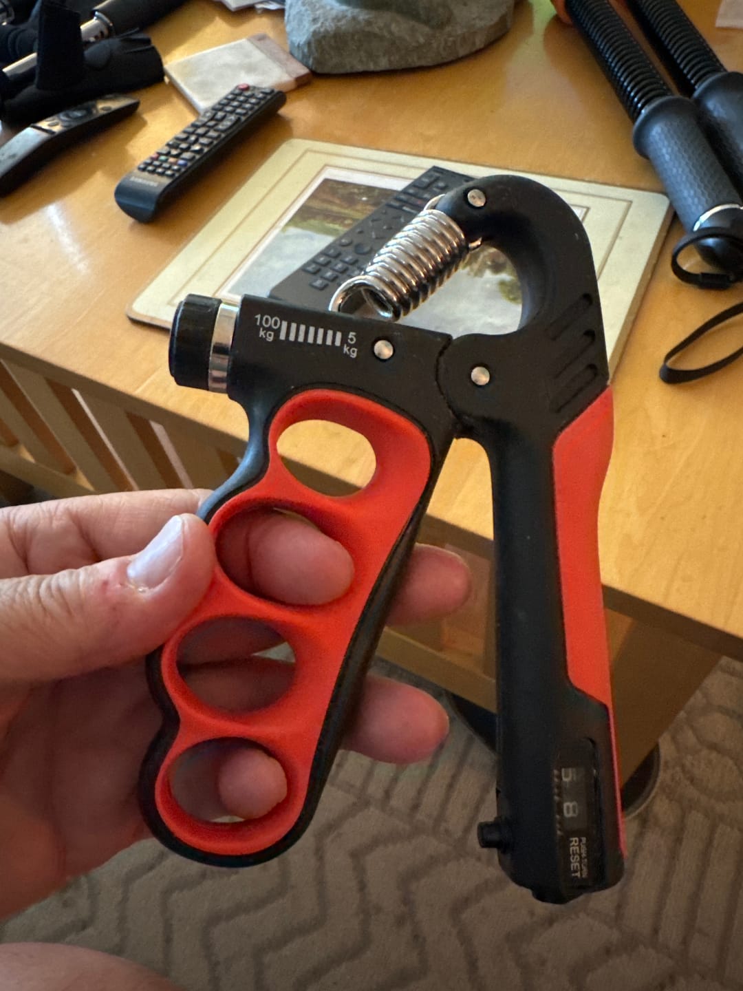 Customer photo review of SteelFlex™ Adjustable Grip Trainer – 11–220 lbs Hand Strength Builder