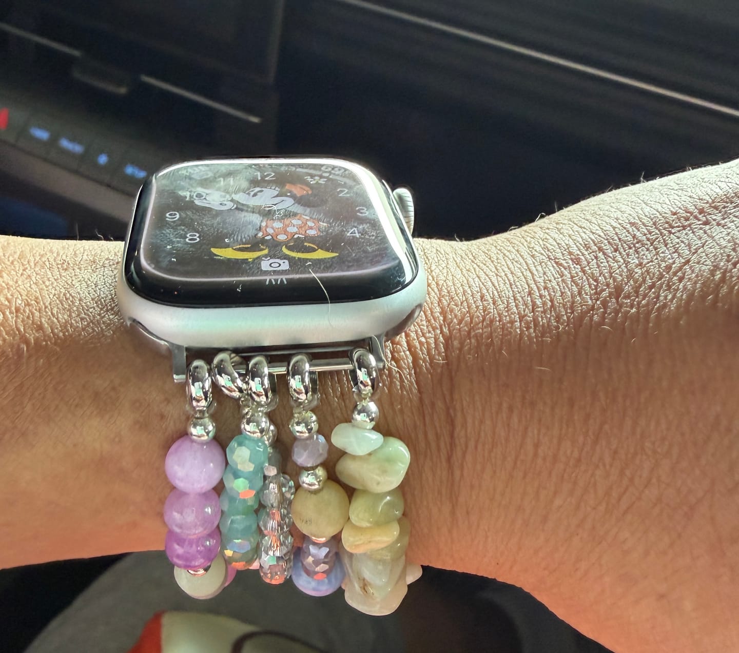 Customer photo review of Seaside Dreams Stretch Apple Watch Strap