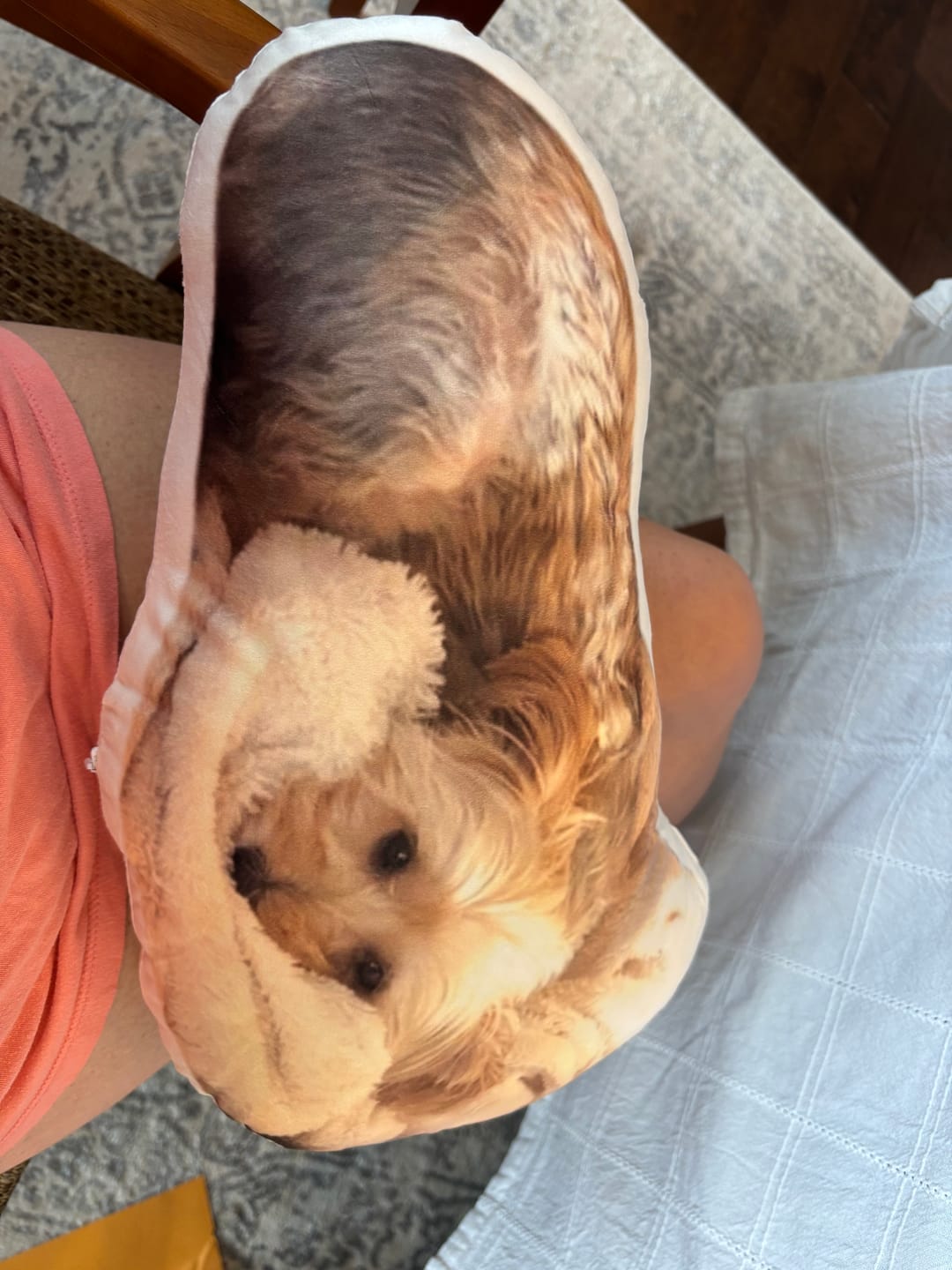 Customer photo review of Custom Dog Shaped Memorial Pillow for Pet Owners from Your Pet Picture