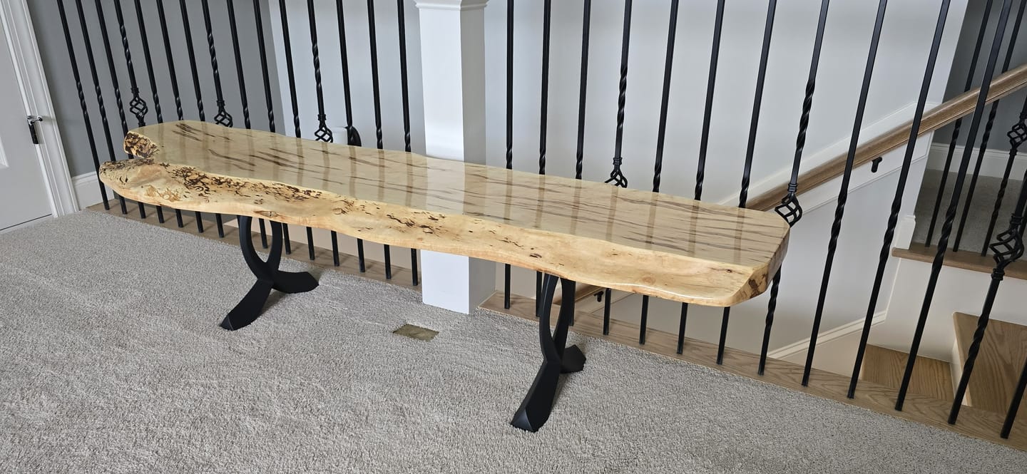 Customer photo review of Bench Legs 108/128 Curva 16" H Curved Metal Furniture Legs