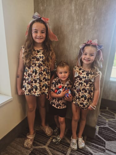 Customer photo review of Red, White and Cute Ruffle Sleeve Shirt and Ruffle Short Set