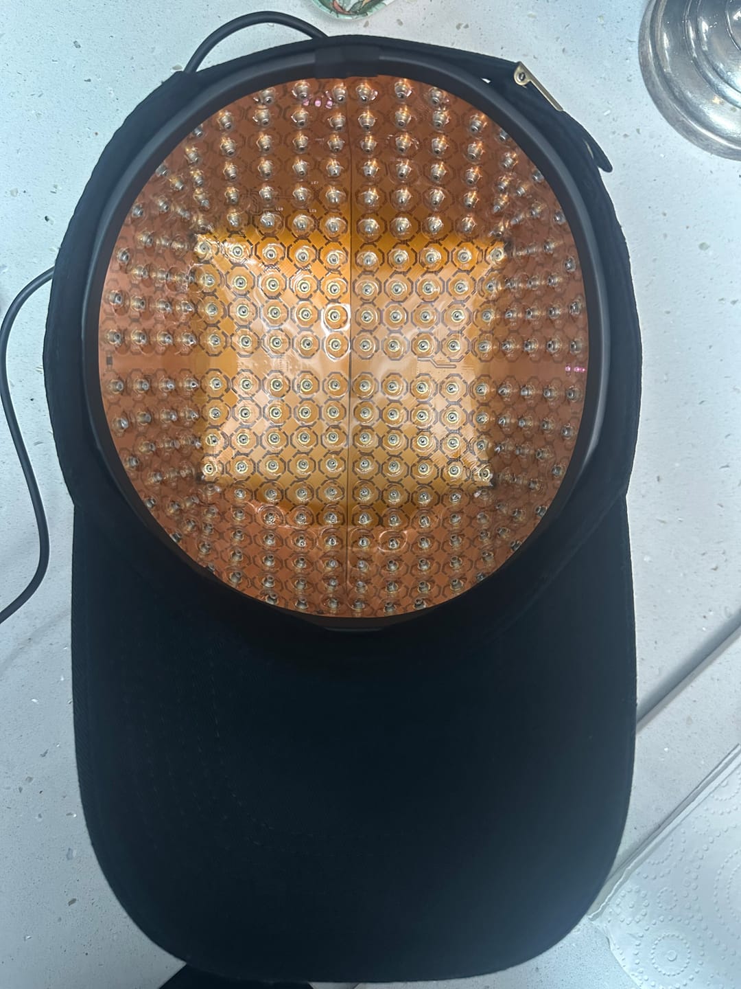 Customer photo review of Laser Light Therapy Cap with 272 Lasers
