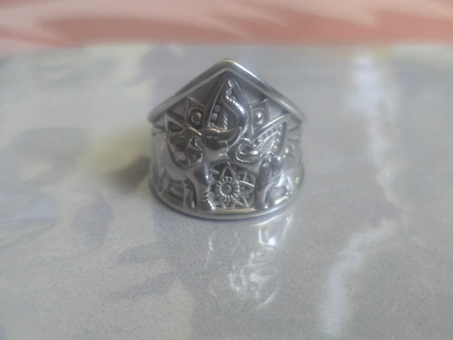 Customer photo review of Elephant Mandala Ring