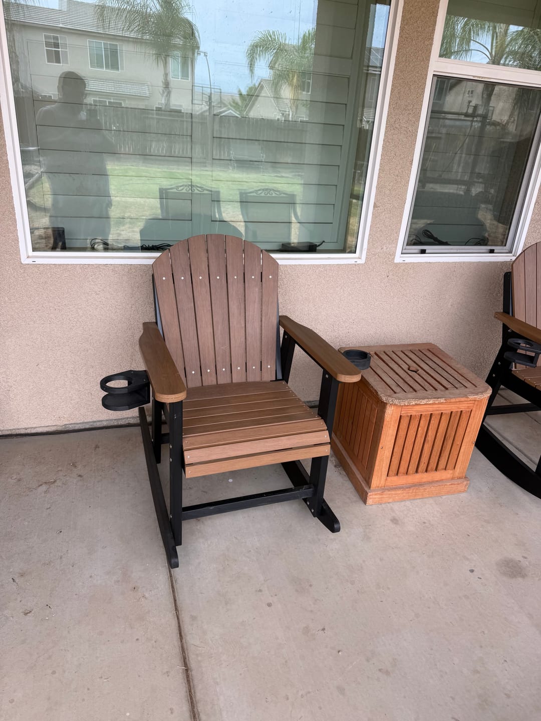 Customer photo review of Adirondack Porch Rocker With Wine & Cup Holders