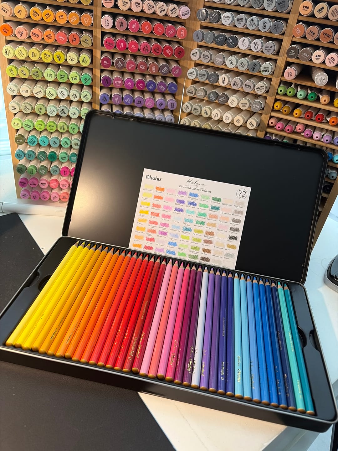 Customer photo review of Ohuhu Halawa Series 72 Colors Oil-based Colored Pencils