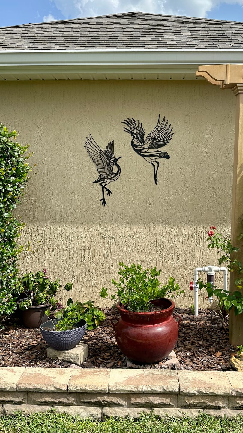 Customer photo review of Sandhill Crane Metal Wall Art (Set of 2)