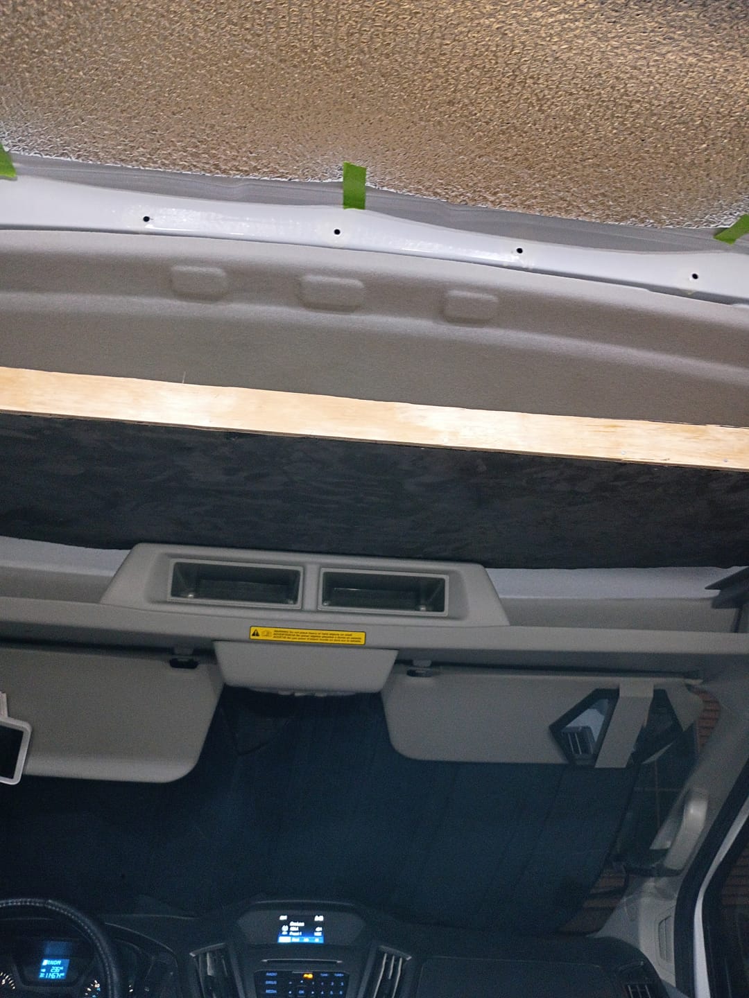 Customer photo review of Ford Transit Headliner Shelf DIY Kit