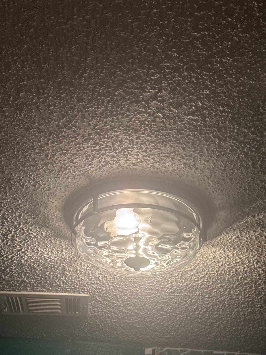 Customer photo review of 2-Light Water Glass Round Flush Mount Ceiling Light