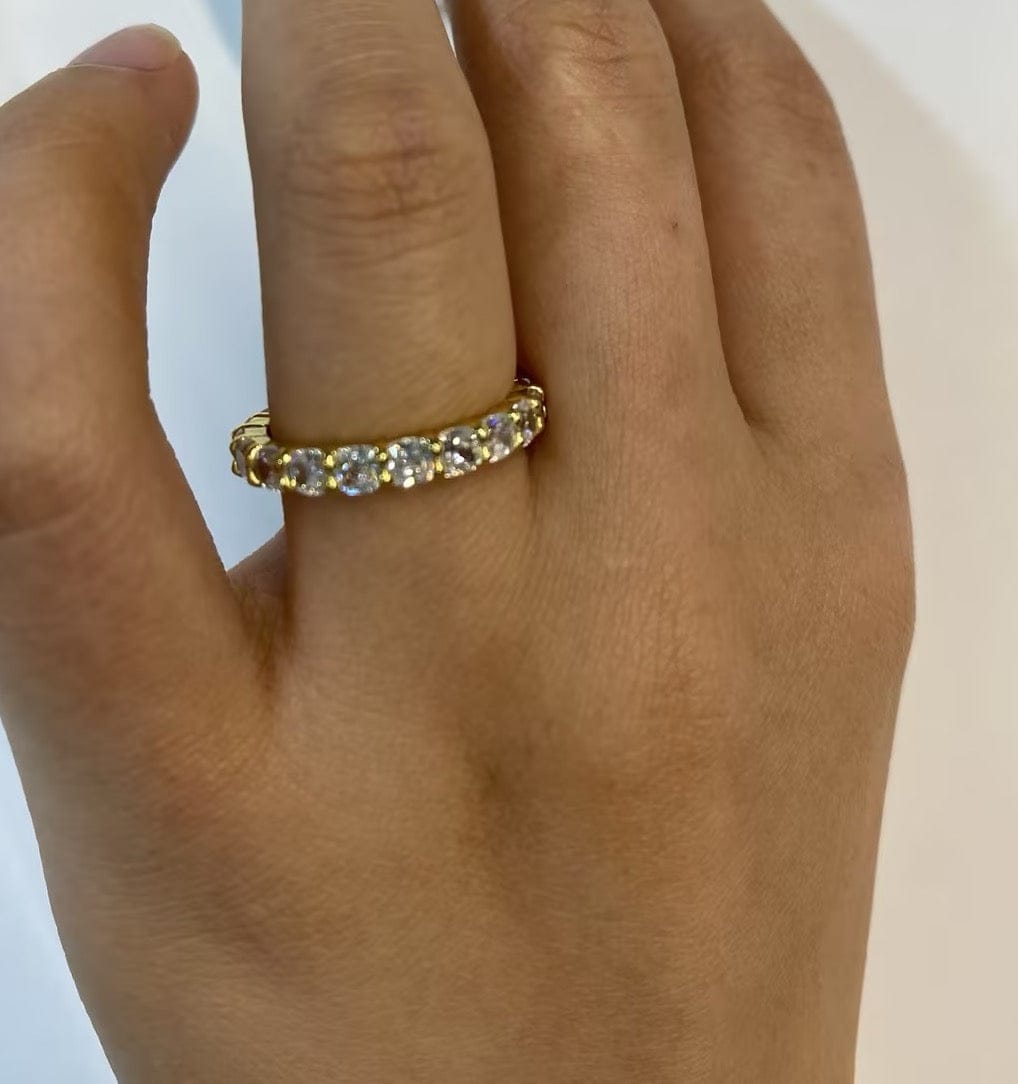 Customer photo review of S925 2.5 Carat Cushion Cut Women's Wedding Band In Sterling Silver Stackable Ring