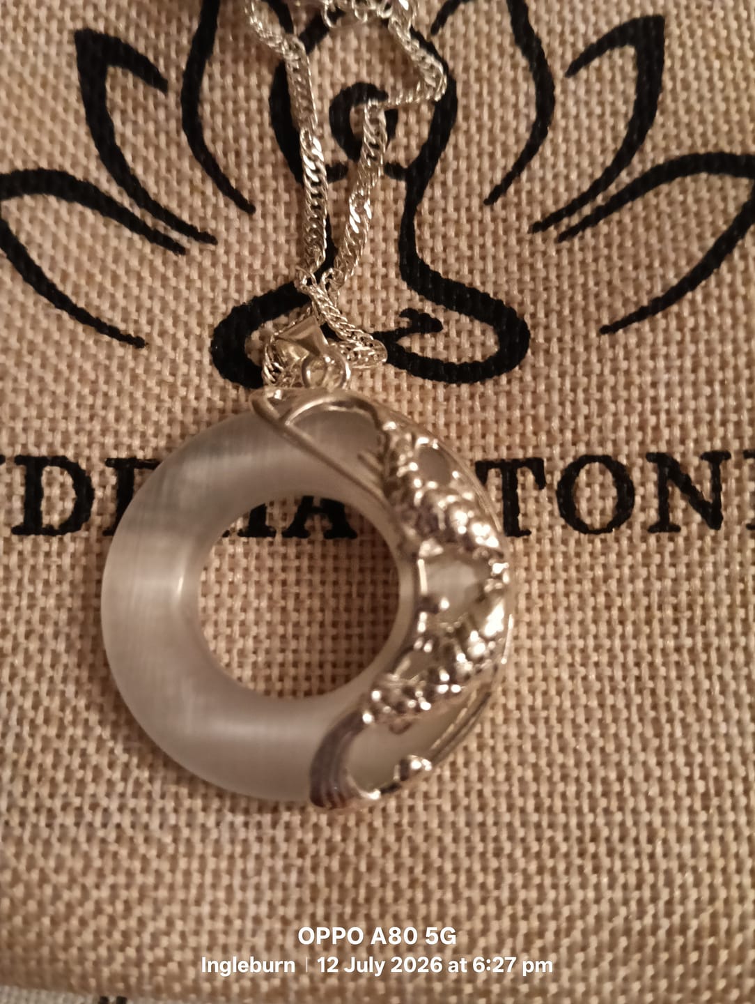 Customer photo review of Buddha Stones Natural White Jade Koi Lucky Necklace