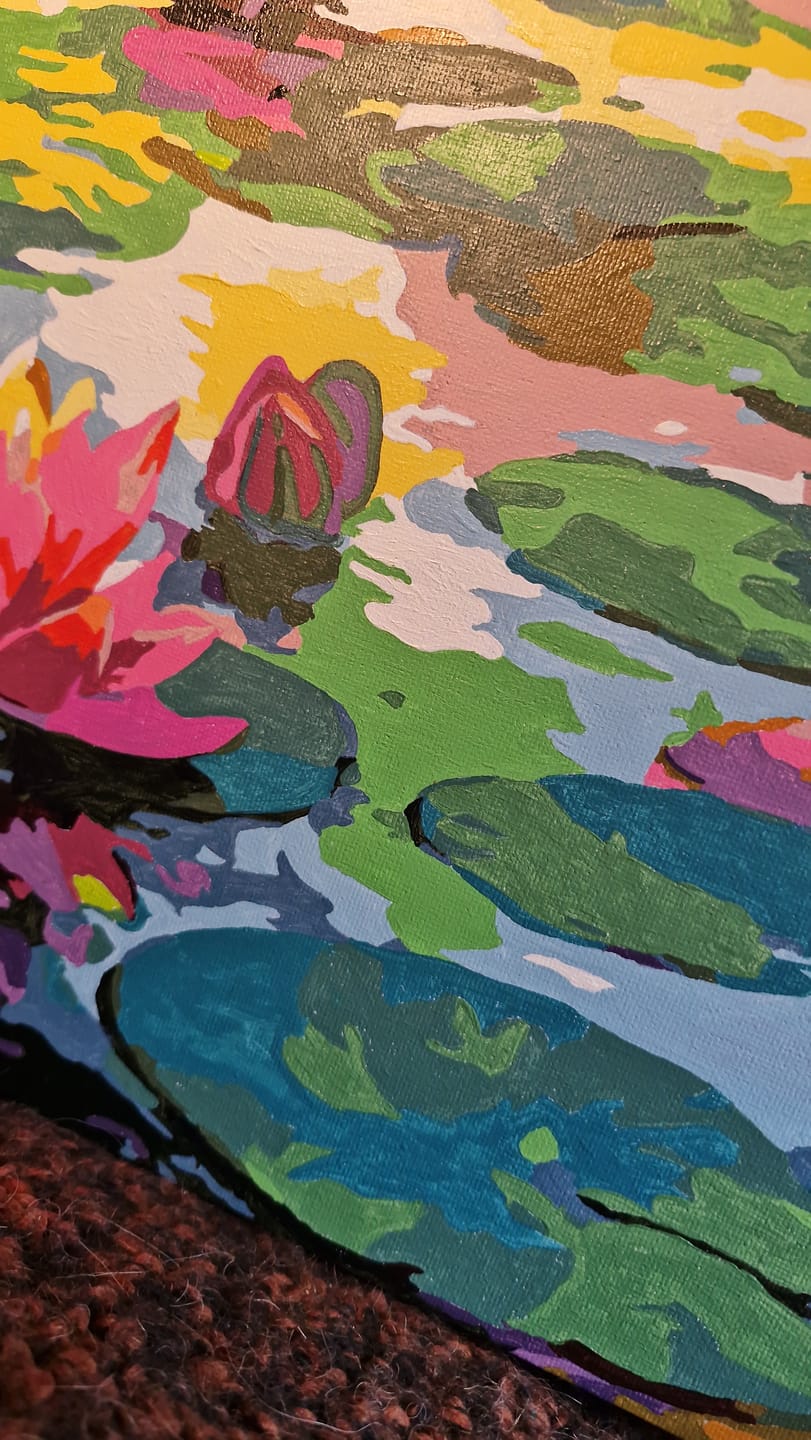 Customer photo review of A Water lilies cat | Paint by Number