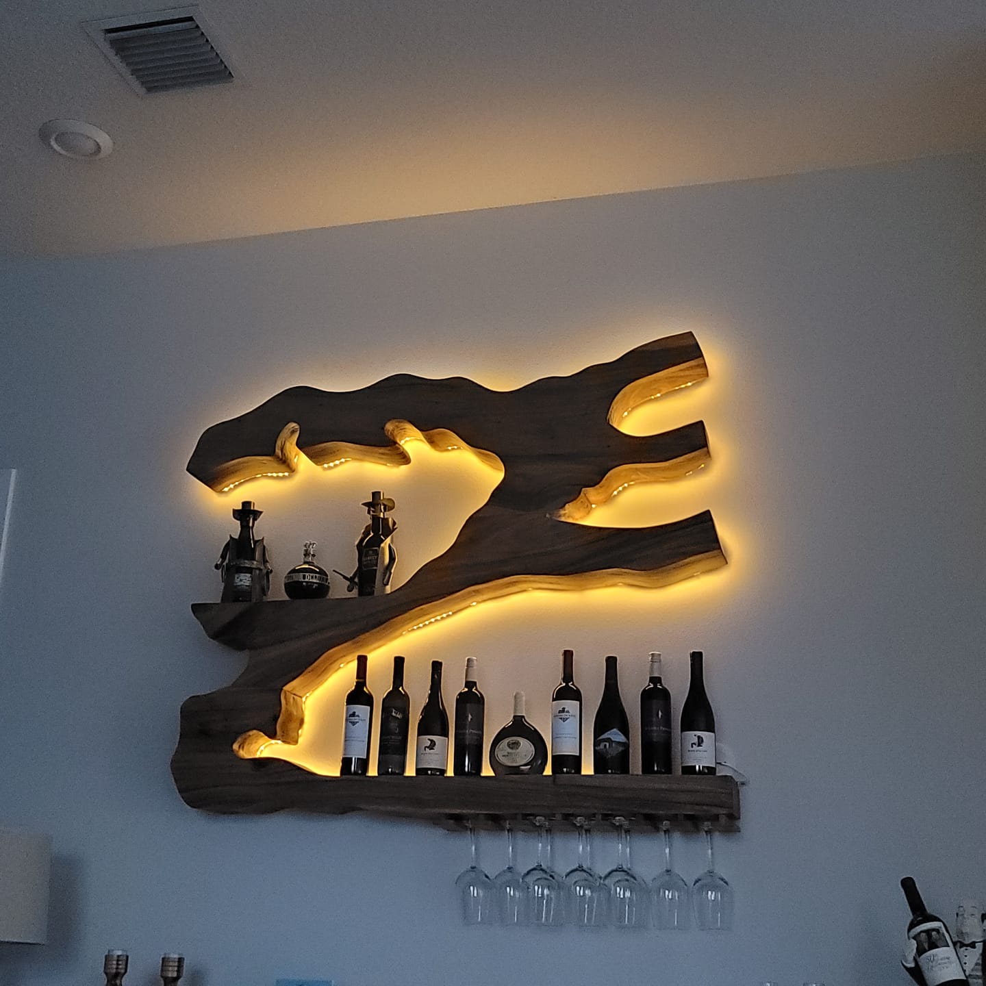 Customer photo review of Mid Century Wine Holder For Kitchen Minimalist Shelf