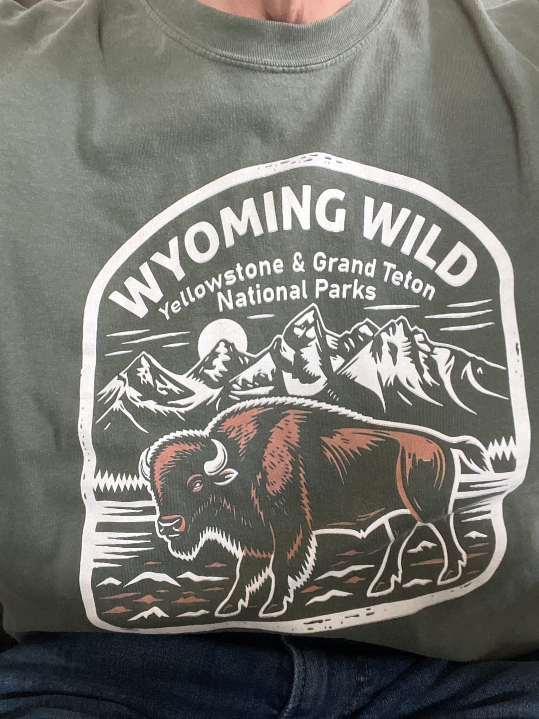 Customer photo review of Wyoming Parks - Yellowstone + Grand Teton T-Shirt