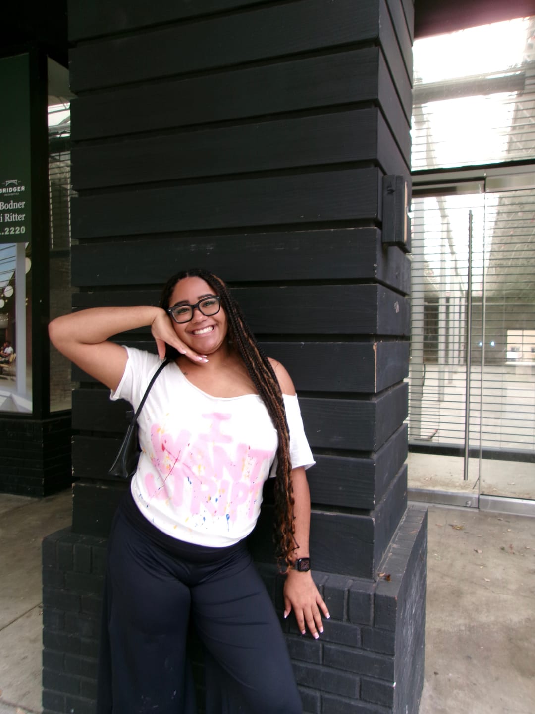 Customer photo review of I WANT STRIPT OFF THE SHOULDER TOP