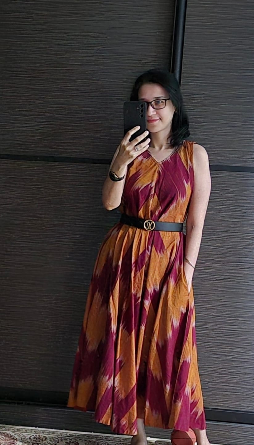 Customer photo review of Rustic Rhythm Sleeveless Strap V-Neck Bias Dress