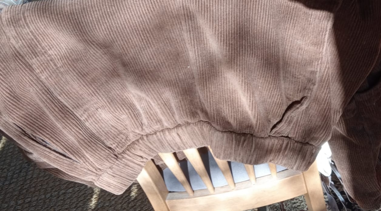 Customer photo review of Plus Size Women Winter Casual Pure Color Corduroy Harem Pants