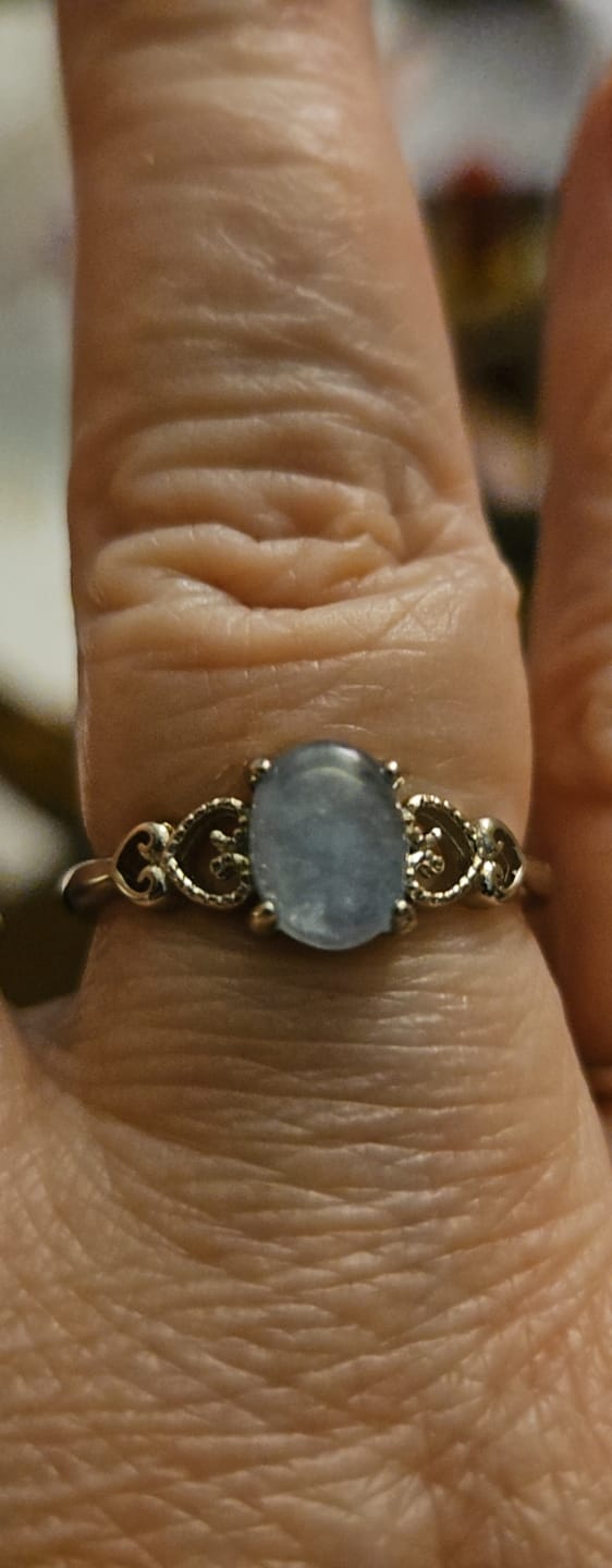 Customer photo review of Bague Ajustable "Cristal de Mer" en Aigue-Marine
