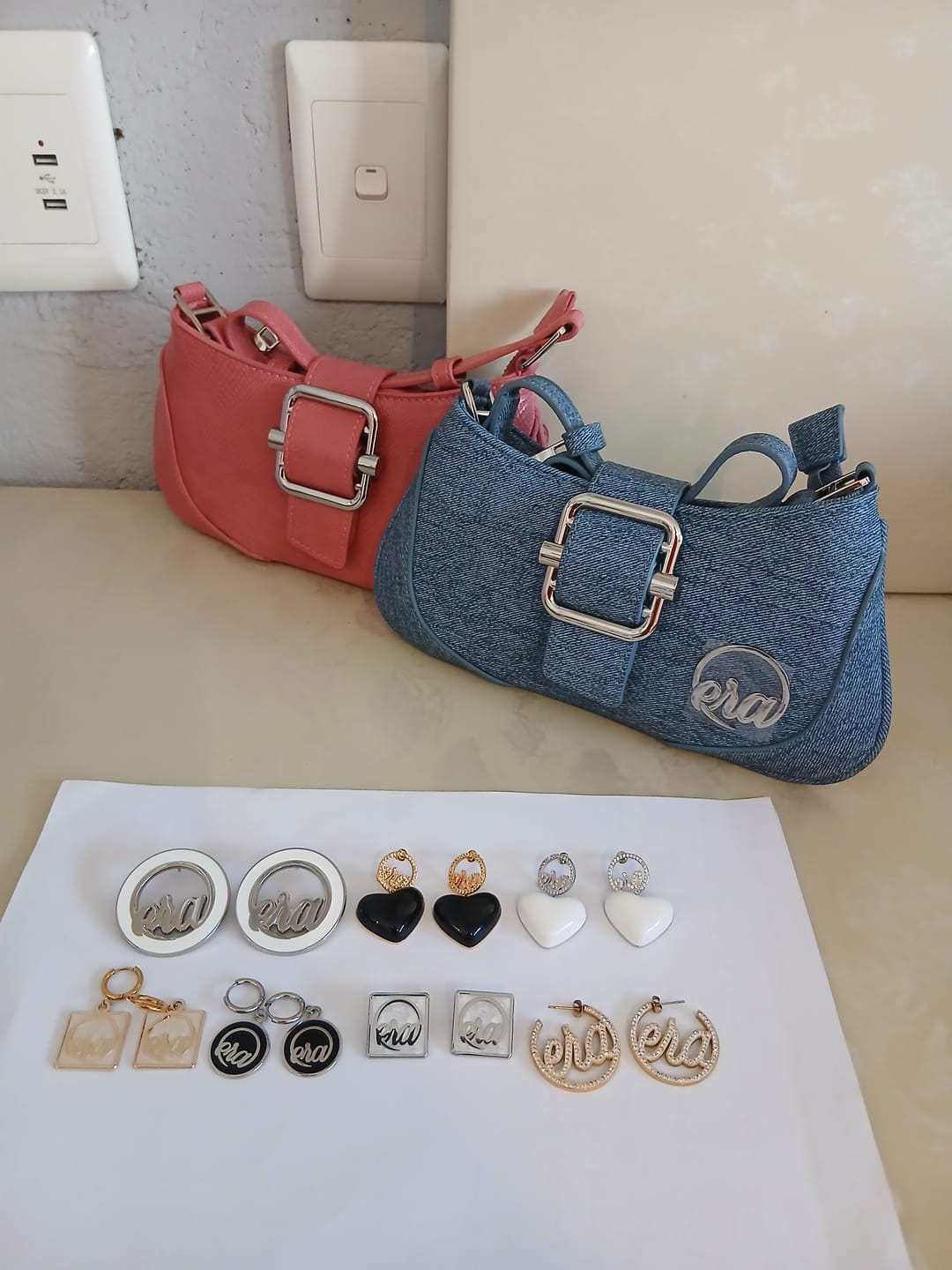 Customer photo review of Gold Diva Drop Earrings