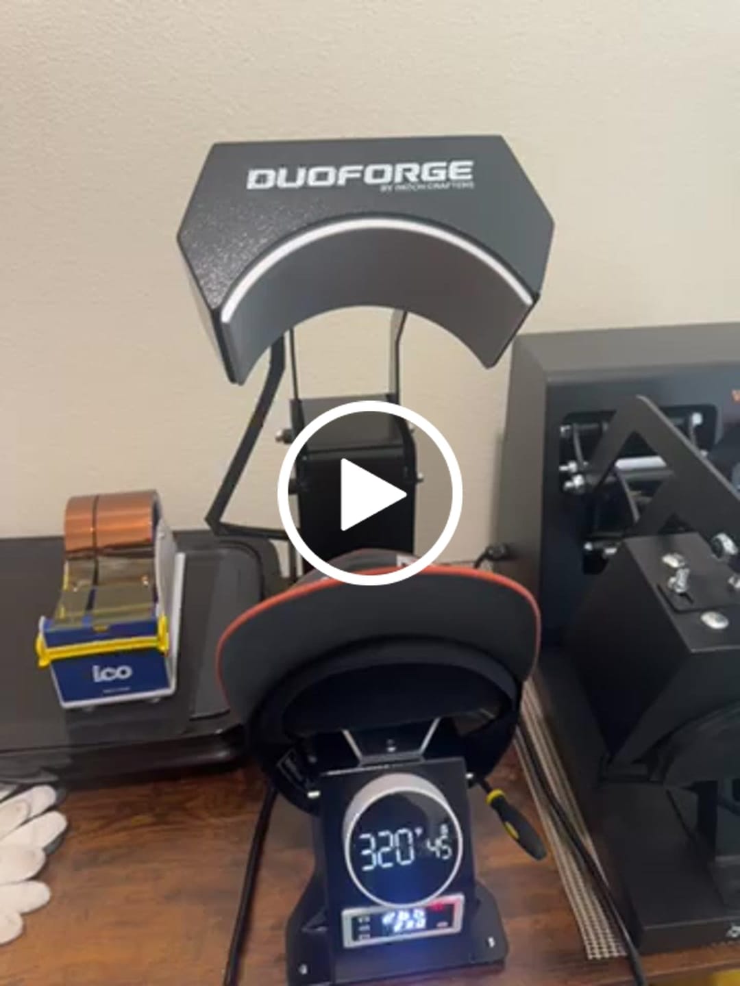 Customer video review of DuoForge Automatic Dual-Heat platen Cap Heat Press