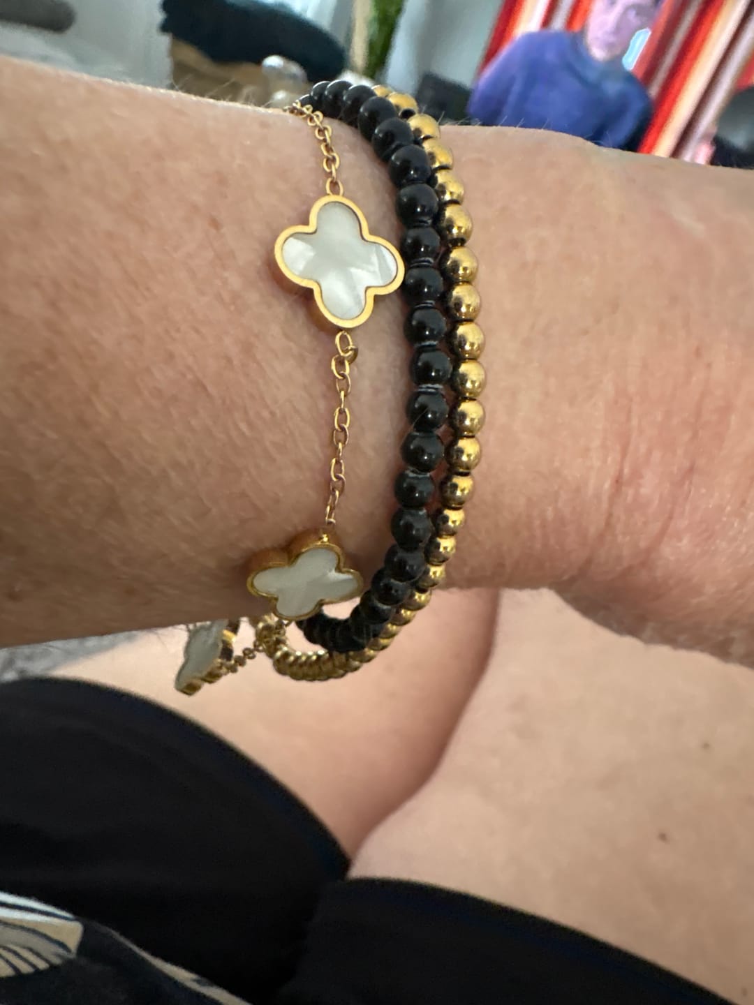 Customer photo review of Kleeblatt Armband