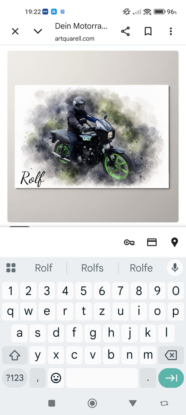 Customer photo review of Dein Auto als Kunstwerk – mit Live-Vorschau, als Poster oder Leinwand