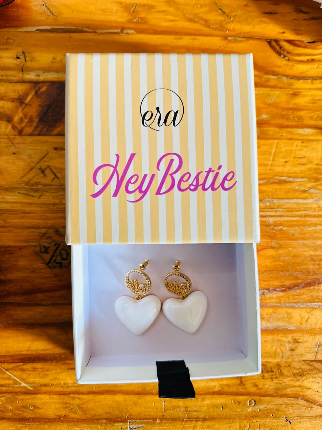 Customer photo review of White Era Adore Gold Earrings