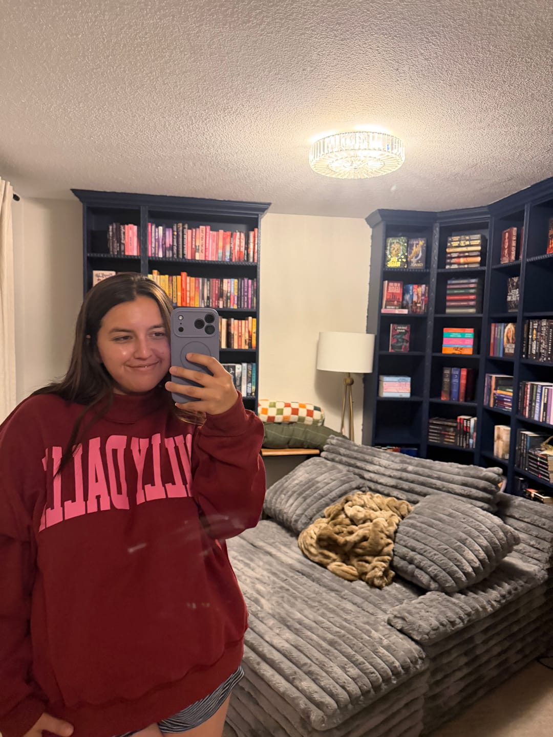 Customer photo review of Dilly Dally Reversible Mock Neck | Ruby