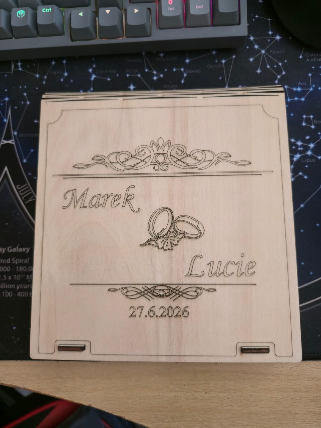 Customer photo review of Wooden wedding usb photo box laser cut svg file