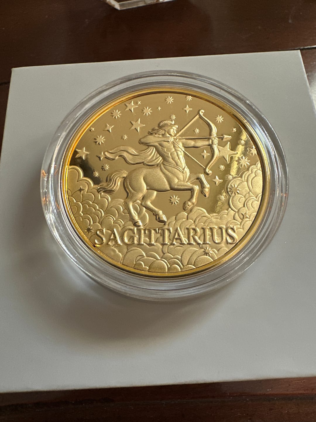 Customer photo review of 24K Yellow Gold (99.99% Gold Purity) Zodiac Sign Coin