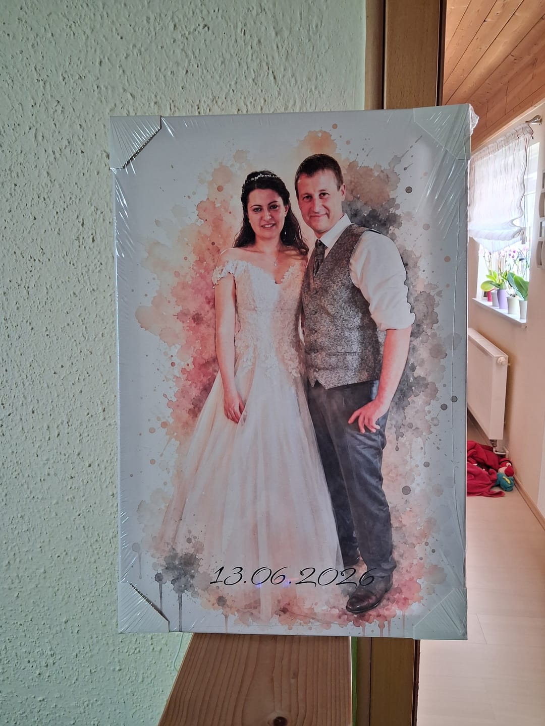 Customer photo review of Dein Hochzeitsfoto als Aquarell Poster | Geschenk zur Hochzeit