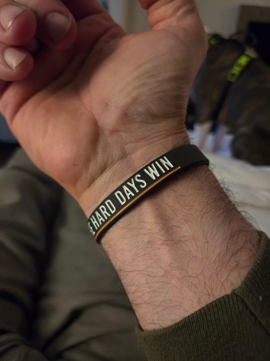 Customer photo review of Hard Days - Silicone Bracelet