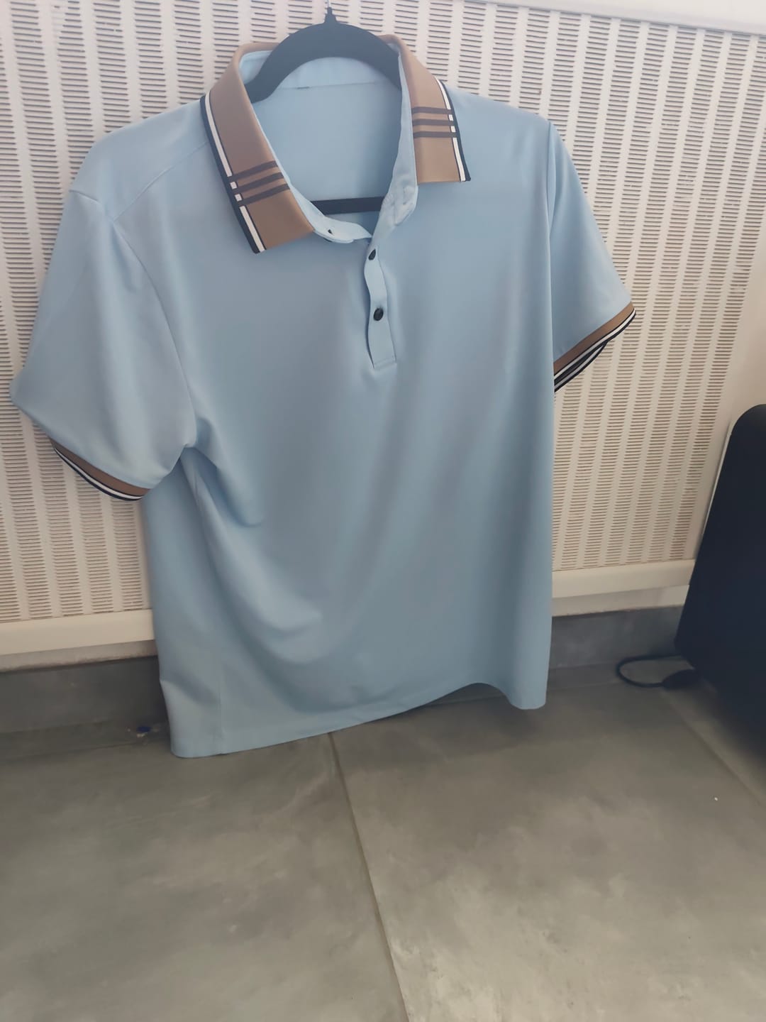 Customer photo review of Contrast Striped Collar Polo