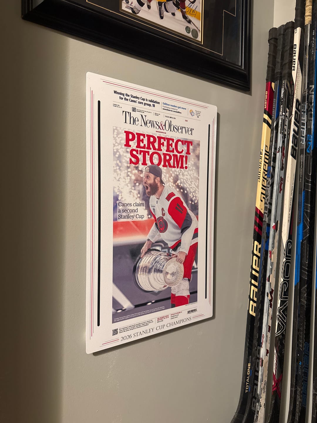 Customer photo review of 2026 Stanley Cup Front Page - JUNE 16, 2026 Metal Wall Art