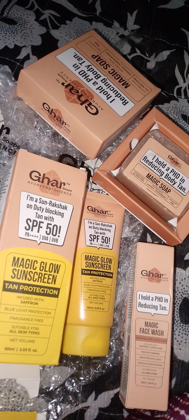 Customer photo review of Magic Sunscreen with SPF 50+ & PA++++