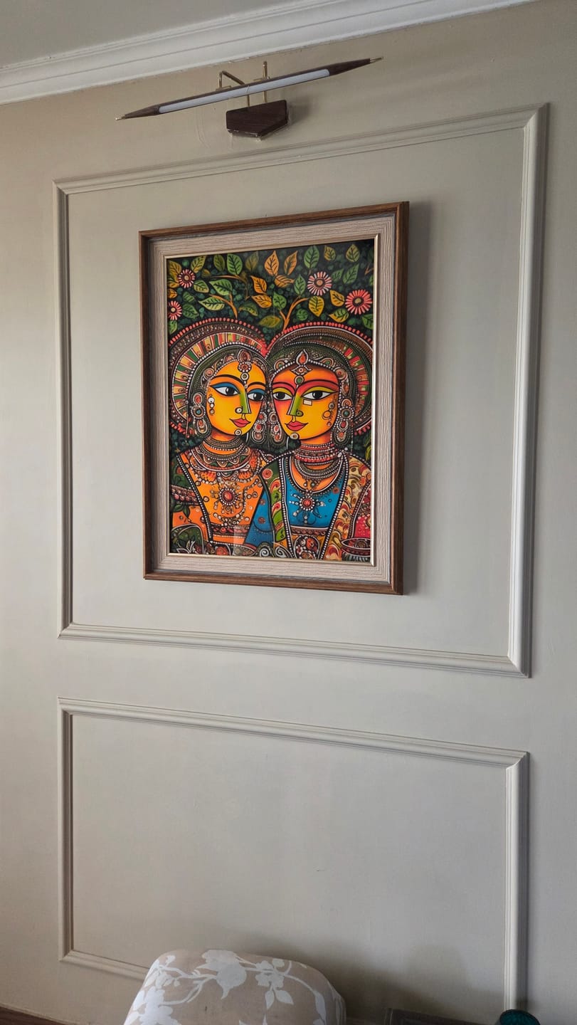 Customer photo review of EMBRACE OF ELEGANCE MADHUBANI PAINTING